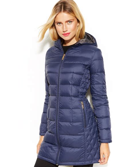 michael kors blue puffer jacket|Michael Kors puffer jackets men's.